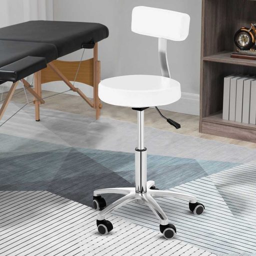 Scaun de cosmetica cu spatar-alb