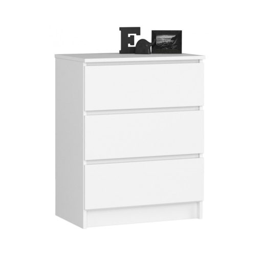 Comoda cu 3 sertare, alb, 60*77*40 cm