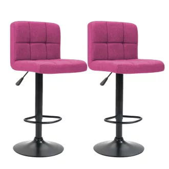 Scaune de bar tapitate 2 buc-pink