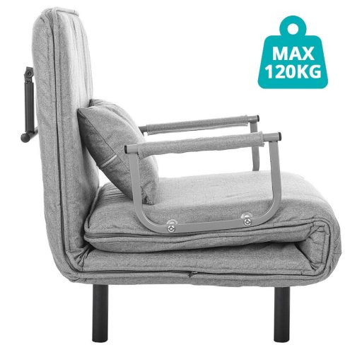 Fotoliu pat 2 in 1-gri deschis