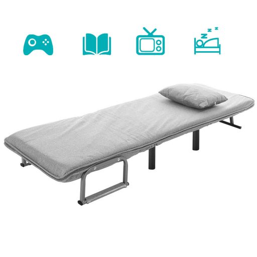 Fotoliu pat 2 in 1-gri deschis