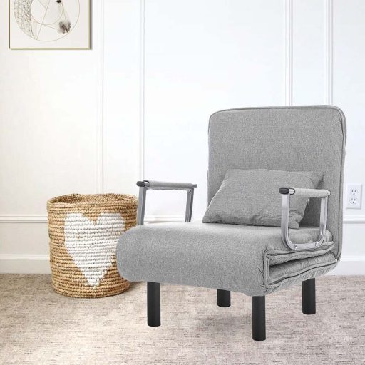 Fotoliu pat 2 in 1-gri deschis