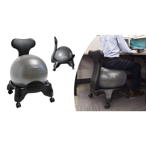 Scaun fitness cu minge de 55cm si pompa
