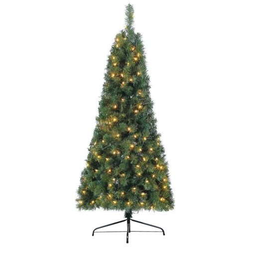 Brad artificial jumatate 80LED 120cm, 140ramuri