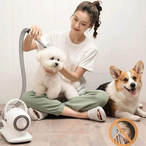 Set de ingrijire animale de companie cu rezervor de aspirare si accesorii
