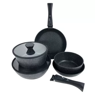   Set oale si tigaie antiderapante, 9 piese, cu maner detasabil