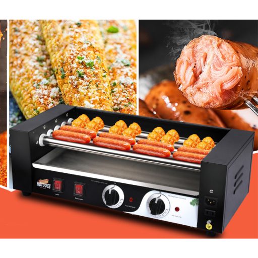 Aparat de prajit-incalzit crenvursti cu role pentru preparare HOT DOG