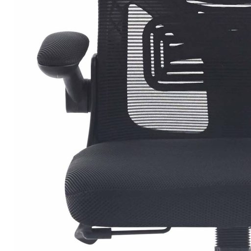 Scaun de birou ergonomic cu cotiera rabatabila, negru