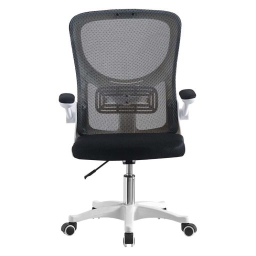Scaun de birou ergonomic cu cotiera rabatabila, alb