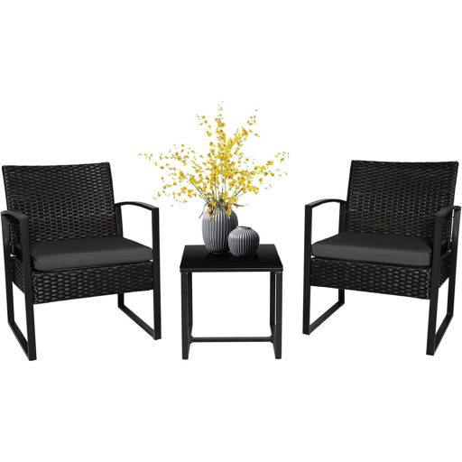 Set mobilier de exterior pentru 2 persoane cu masuta de cafea