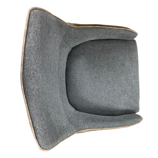 Set de 2 scaune Teddy cu culori inversate, bej-gri / gri-bej