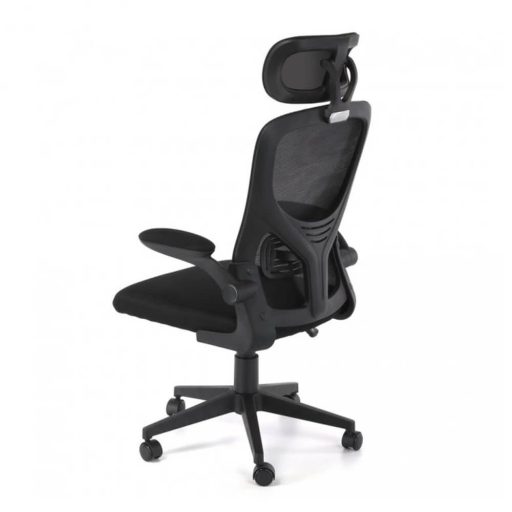 Scaun de birou ergonomic cu suport lombar si tetiera, negru