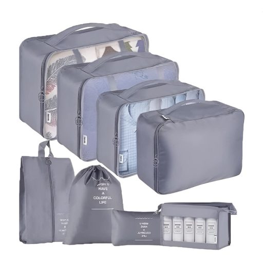 Set organizator pentru bagaje, 8 piese, in mai multe culori