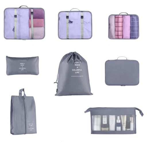 Set organizator pentru bagaje, 8 piese, in mai multe culori