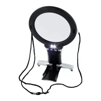 Lupă de gât cu LED dublu, lumină alb rece