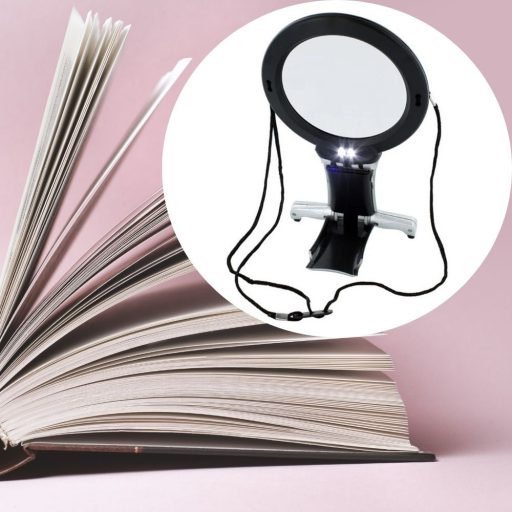 Lupă de gât cu LED dublu, lumină alb rece