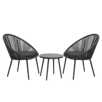 Fotoliu pentru exterior/interior, set de 2 bucati, cu masuta