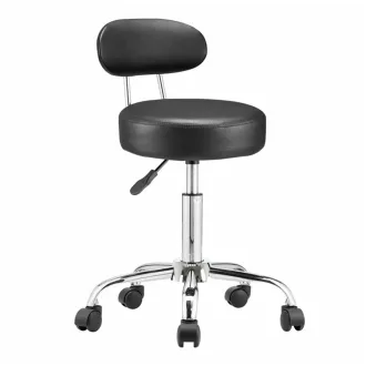 Scaun cosmetic cu spatar, negru
