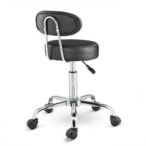 Scaun cosmetic cu spatar, negru