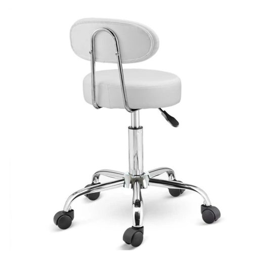 Scaun cosmetic cu spatar, alb