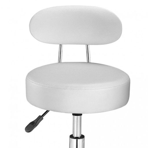 Scaun cosmetic cu spatar, alb