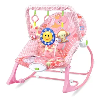 Balansoar cu vibrații și muzică, până la 18 kg, roz