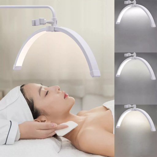 Lampă de podea cosmetică Moon, în formă de semilună, albă