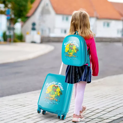 Set de valiză și rucsac pentru copii, albastru