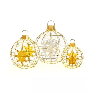 Set de 3 Lămpi Globuri LED de Crăciun 732LED
