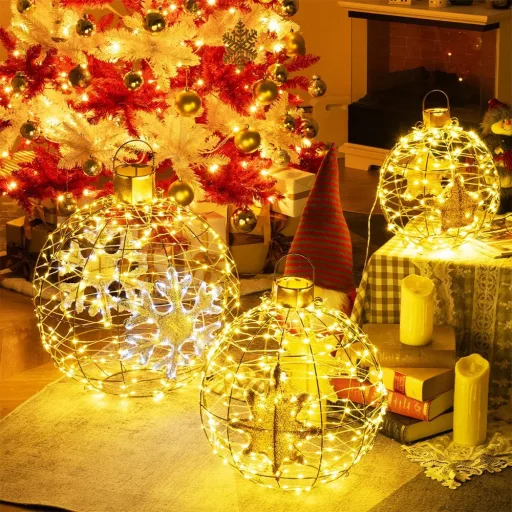 Set de 3 Lămpi Globuri LED de Crăciun 732LED