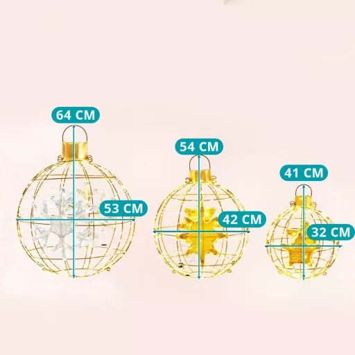 Set de 3 Lămpi Globuri LED de Crăciun 732LED