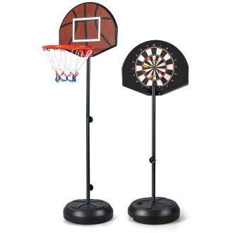   Coș de baschet 2 în 1 cu panou dublu – joc de darts inclus