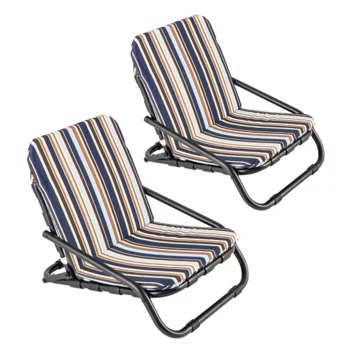 Set de 2 scaune de plajă cu perne