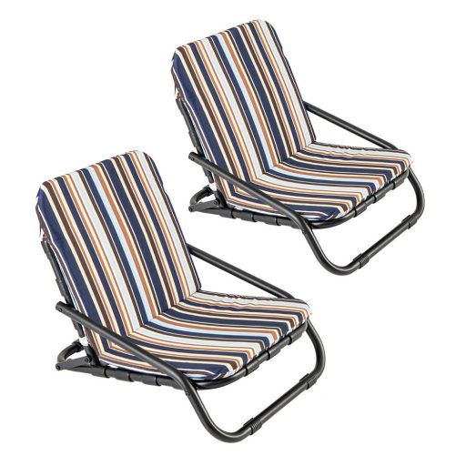 Set de 2 scaune de plajă cu pernă