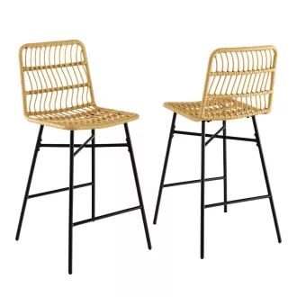 Set de 2 Scaune Bar din Poliratan