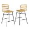 Scaune de bar din ratan sintetic, set de 2