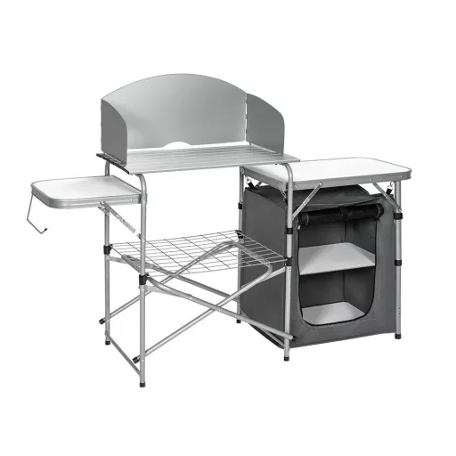 Masă pliabilă pentru camping cu depozitare
