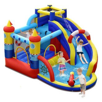   Castel gonflabil acvatic în formă de navă cu suflantă de 550W