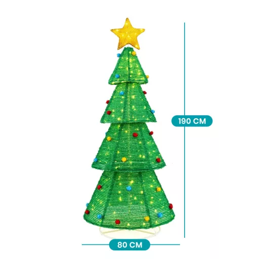 Brad de Crăciun Decorativ Exterior 200LED 190cm