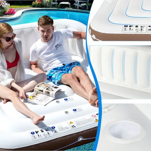 Insulă Plutitoare Inflatable cu Copertină