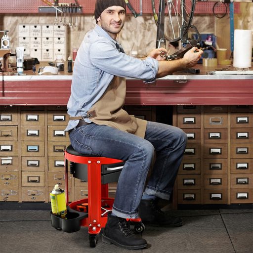 Scaun rotativ de atelier cu roți, capacitate 150 kg