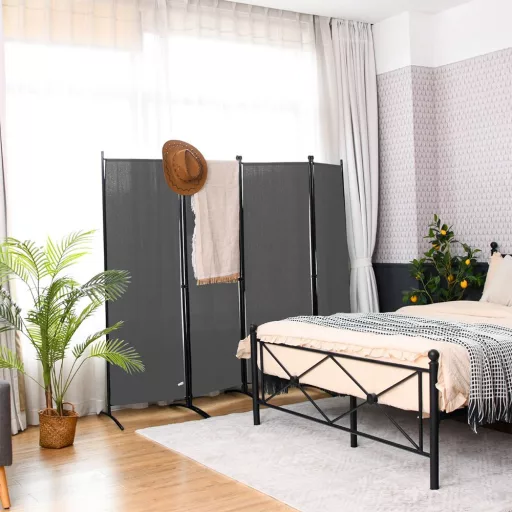 Paravan cu 4 panouri 173cm gri
