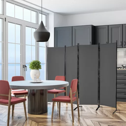 Paravan cu 4 panouri 173cm gri