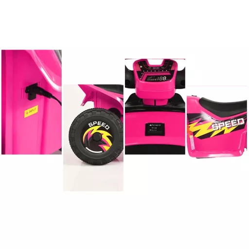 Quad electric pentru copii cu baterie, roz