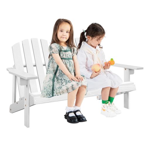 Scaun Adirondack pentru 2 copii, alb