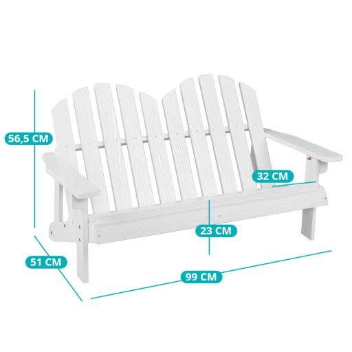 Scaun Adirondack pentru 2 copii, alb