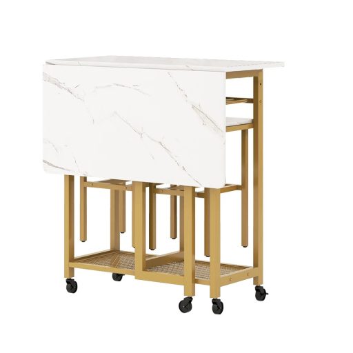 Set masă extensibilă cu suport pentru sticle, 3 piese