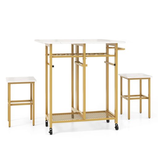 Set masă extensibilă cu suport pentru sticle, 3 piese