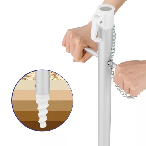 Umbrelă de plajă reglabilă 198 cm albastră