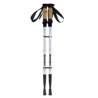 Băț de trekking reglabil cu sistem cu arc, negru